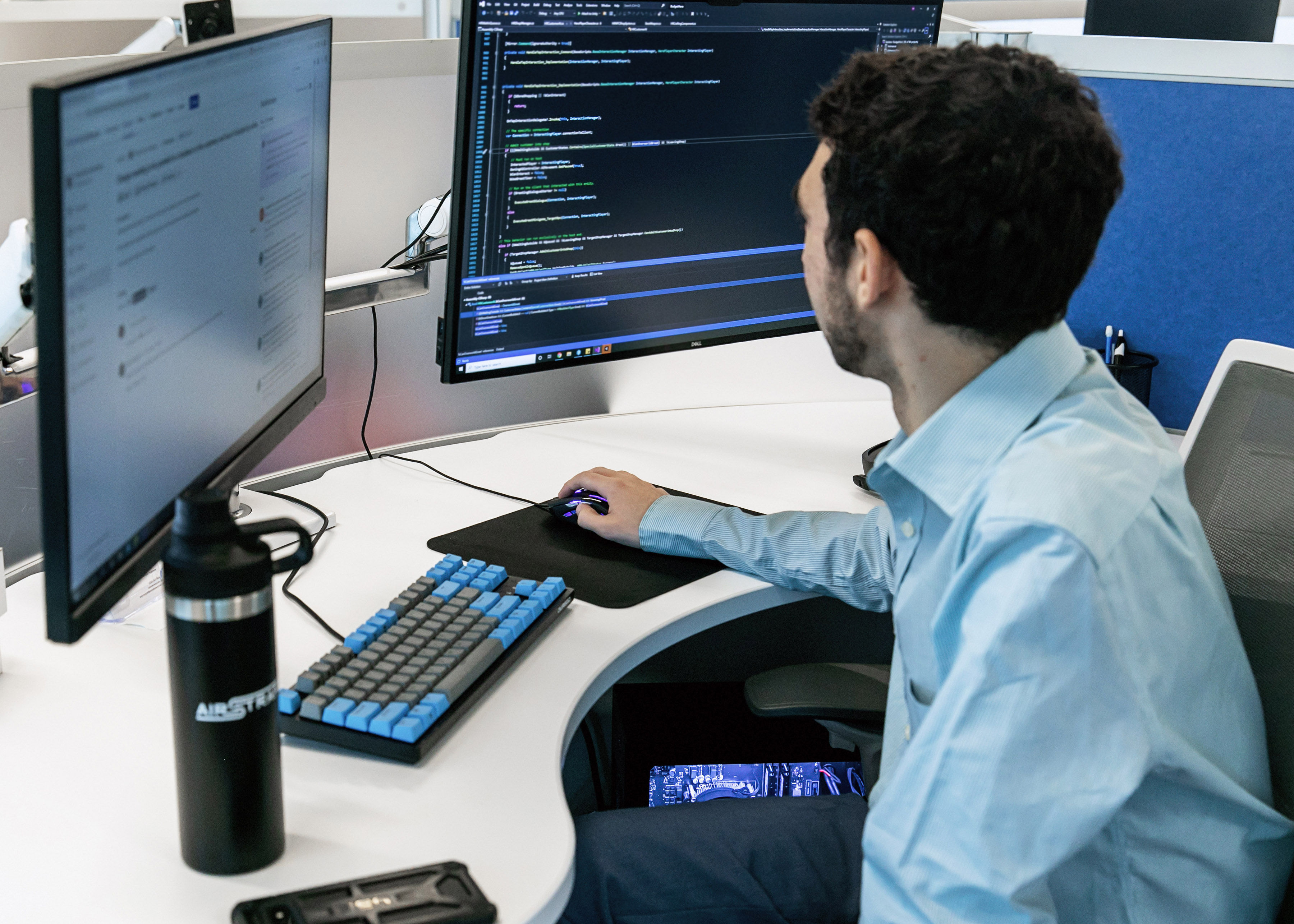 Airstrafe team members working together.